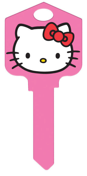 HILLMAN Hello Kitty House Key Blank 66/97 Single For Kwikset and Titan Locks Pink, Pack of 5