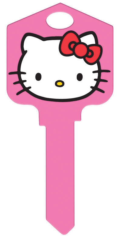 HILLMAN Hello Kitty House Key Blank 66/97 Single For Kwikset and Titan Locks Pink, Pack of 5
