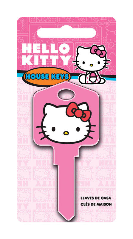 HILLMAN Hello Kitty House Key Blank 66/97 Single For Kwikset and Titan Locks Pink, Pack of 5