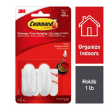 3M Command Small Plastic Designer Hooks 2.125 in. L 2 pk, Pack of 6