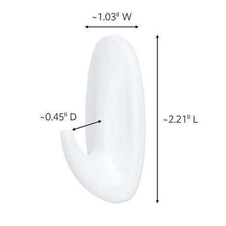 3M Command Small Plastic Designer Hooks 2.125 in. L 2 pk, Pack of 6
