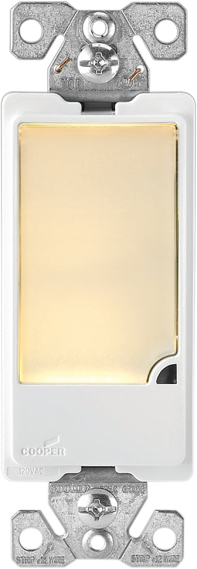 Eaton Cooper Wiring Patrol Series 7737V-BOX Night Light, 4.19 in L x 1.3 in W x 1.08 in D Dimensions, 15 A, 120 V, 1 W