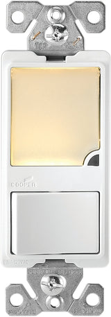 Eaton Cooper Wiring Patrol Series 7738V-BOX Night Light, 4.19 in L x 1.3 in W x 1.08 in D Dimensions, 15 A, Ivory Light