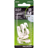 HILLMAN Plastic Coated White Hardwall Hanging Hooks 15 lb 5 pk, Pack of 10