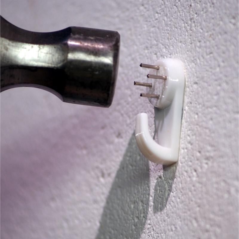 HILLMAN Plastic Coated White Hardwall Picture Hook 25 lb 3 pk, Pack of 10
