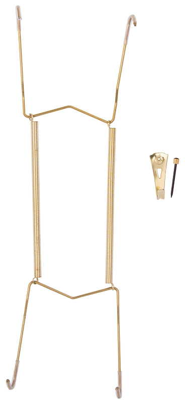 ProSource PH-122056-PS Plate Hanger, Brass, Polished Brass, 30 lb