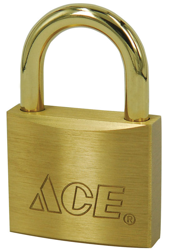 Ace 1-5/16 in. H X 1-1/2 in. W X 17/32 in. L Brass Double Locking Marine Padlock