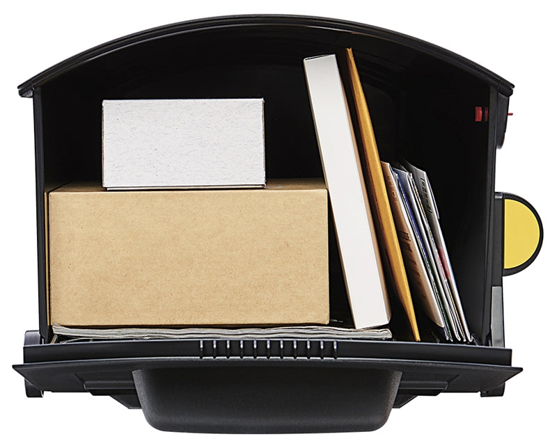 Gibraltar Mailboxes Patriot Series GMB515B01 Rural MailBox, 1200 cu-in Capacity, Plastic, 12.4 in W, 21.3 in D, Black