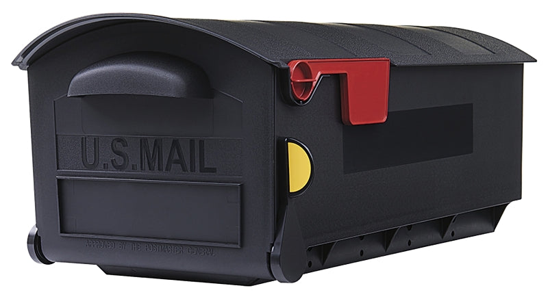 Gibraltar Mailboxes Patriot Series GMB515B01 Rural MailBox, 1200 cu-in Capacity, Plastic, 12.4 in W, 21.3 in D, Black