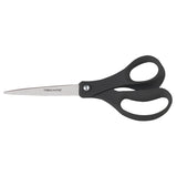 Fiskars 1067262 Scissors, 8 in OAL, 3-3/4 in L Cut, Stainless Steel Blade, Contoured Handle, Black/Gray Handle