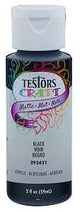Testors 292421A Acrylic Craft Paint, Matte, Black, 2 oz, Bottle
