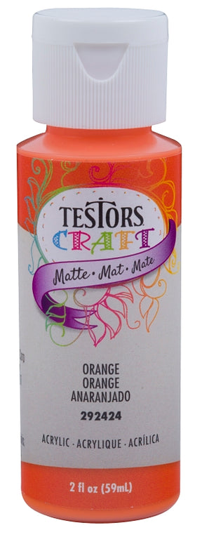 Testors 292424A Craft Paint, Matte, Orange, 2 oz Bottle