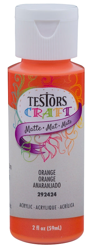 Testors 292424A Craft Paint, Matte, Orange, 2 oz Bottle