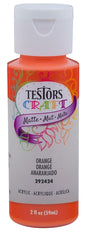 Testors 292424A Craft Paint, Matte, Orange, 2 oz Bottle