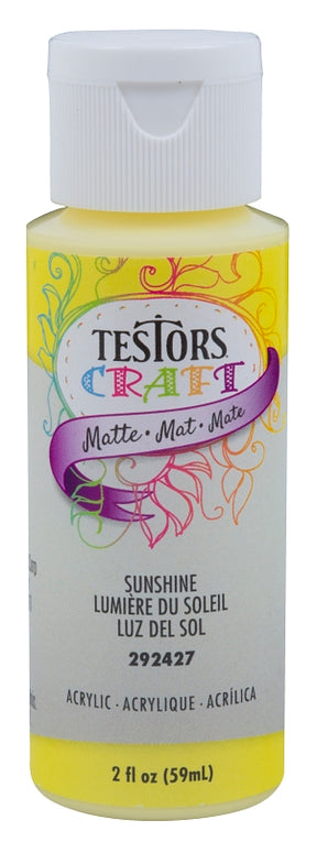 Testors 292427A Acrylic Craft Paint, Matte, Sunshine, 2 oz Bottle
