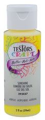Testors 292427A Acrylic Craft Paint, Matte, Sunshine, 2 oz Bottle