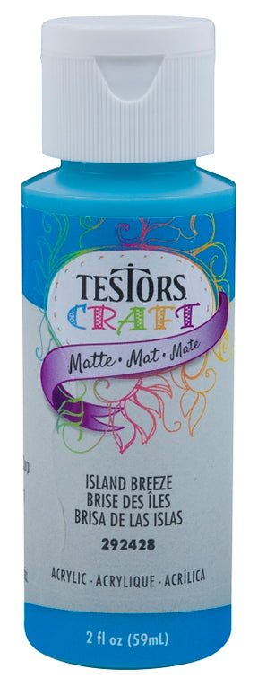 Testors 292428A Craft Paint, Matte, Island Breeze, 2 oz Bottle