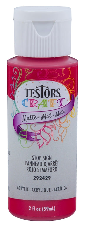 Testors 292429A Craft Paint, Matte, Stop Sign, 2 oz Bottle