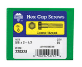 HILLMAN 5/8 in. D X 2-1/2 in. L Heat Treated Steel Hex Head Cap Screw 25 pk