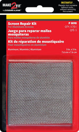 Make-2-Fit P 8098 Window Screen Patch Kit, 3 in L, 3 in W, Aluminum