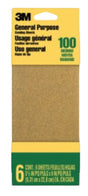 3M 9016 Sandpaper Sheet, 9 in L, 3.66 in W, Medium, 100 Grit, Aluminum Oxide Abrasive, Paper Backing