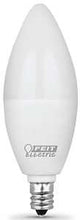 Feit Electric CTF40/10KLED/3 Filament LED Bulb, Specialty, B10 Lamp, 40 W Equivalent, E12 Candelabra Lamp Base, White