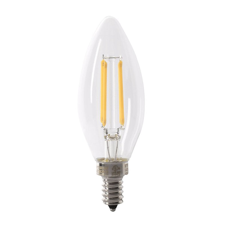 Feit Electric CTC40/927CA/FIL/6 LED Bulb, 300 Lumens, 3.3 W, B10 Lamp, 40 W Equivalent, E12 Lamp Base, Clear, 6/PK