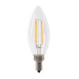 Feit Electric CTC60/927CA/FIL/6 LED Bulb, Decorative, 60 W Equivalent, E12 Lamp Base, Dimmable, Clear, Soft White Light