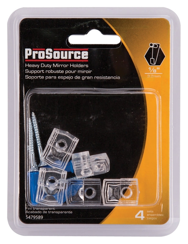 ProSource PH-122200-PS Mirror Holder, Plastic, Clear, Clear, Screw Mounting