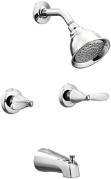 Moen Adler Series 82602 Tub and Shower Set, 1.75 gpm Showerhead, 1 Spray Settings, Diverter Tub Spout, 2-Handle