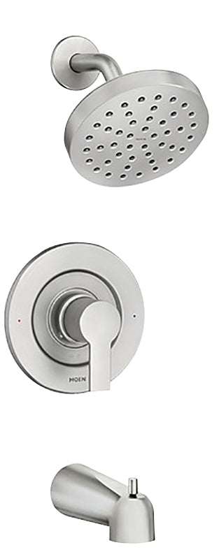 Moen Rinza Posi-Temp Series 82628SRN Tub and Shower Faucet, 1-Function Showerhead, 1.75 gpm Showerhead, 1-Spray Setting