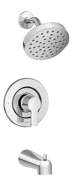 Moen Rinza Posi-Temp Series 82628 Tub and Shower Faucet, 1-Function Showerhead, 1.75 gpm Showerhead, 1-Spray Setting