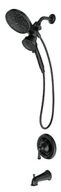 Moen Brecklyn Series 82611BL Tub and Shower Faucet, 6-Function Showerhead, 1.75 gpm Showerhead, 6-Spray Setting, Matte