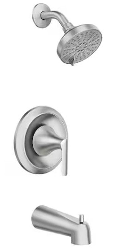 Moen Findlay 82518 Tub/Shower Faucet, Standard Showerhead, 1.75 gpm Showerhead, 6-Spray Setting, Diverter Tub Spout