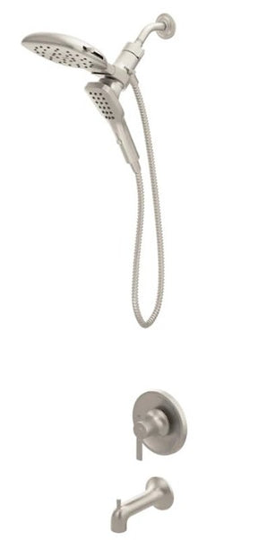 Moen Zyla 82140 Series 82140SRN Tub/Shower Faucet, Standard with Handshower Showerhead, 1.75 gpm Showerhead, 1-Handle