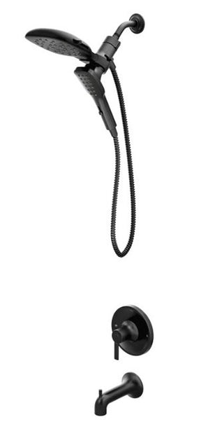 Moen Zyla 82140 Series 82140BL Tub/Shower Faucet, Standard with Handshower Showerhead, 1.75 gpm Showerhead, 1-Handle