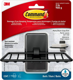 Command BATH34-MB-ESF Soap Dish, Wall, Metal/Plastic, Black
