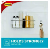 Command BATH31-SN-ES Bath Caddy, Metal/Plastic, Satin Nickel, 12-1/2 in OAW, 6-3/8 in OAH, 4-1/4 in OAD, 6.5 lb