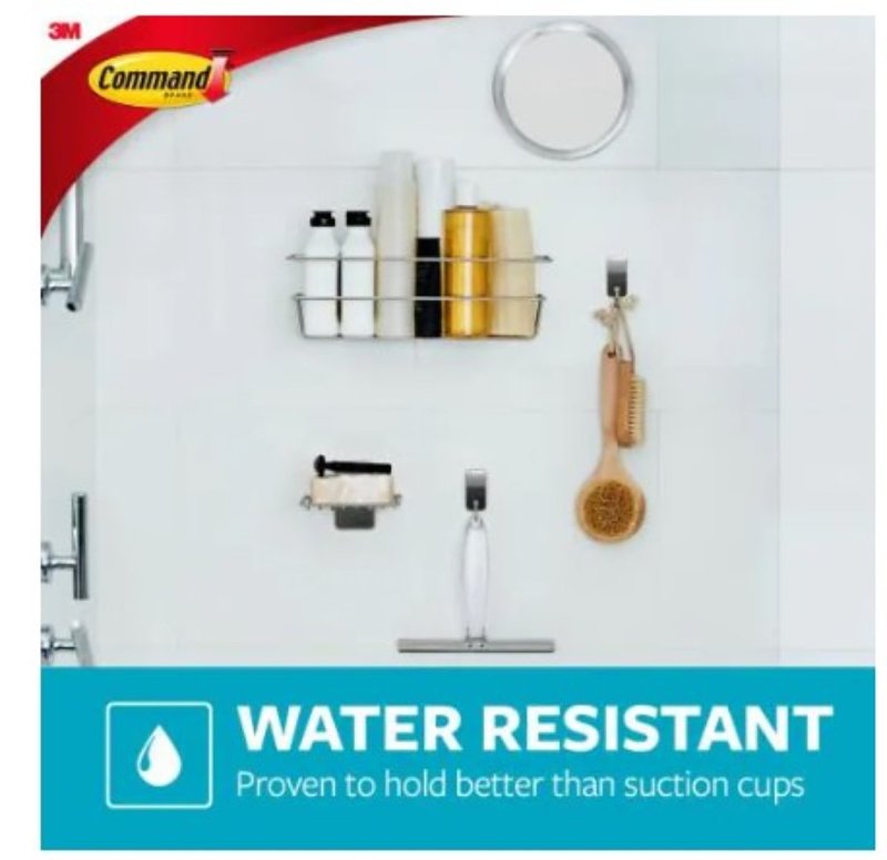 Command BATH31-SN-ES Bath Caddy, Metal/Plastic, Satin Nickel, 12-1/2 in OAW, 6-3/8 in OAH, 4-1/4 in OAD, 6.5 lb