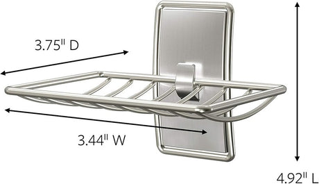 Command BATH34-SN-ES Bath Soap Dish, Wall Mounting, Metal/Plastic
