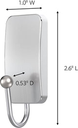 Command BATH33-SN-ES Small Bath Hook, 1 lb, 1-Hook, Metal/Plastic, Gray, Satin Nickel