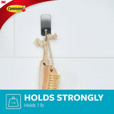 Command BATH33-SN-ES Small Bath Hook, 1 lb, 1-Hook, Metal/Plastic, Gray, Satin Nickel