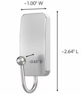 Command BATH33-SN-2ES Small Bath Hook, 1 lb, Metal, Silver, Satin Nickel