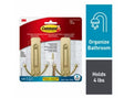 Command BATH36-BR-2ESF Large Bath Hook, 4 lb, 2-Hook, Metal, Satin Brass