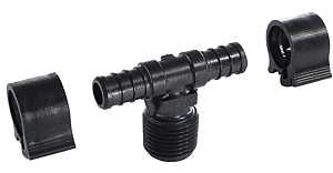 Flair-It PEXLOCK 30822 Pipe Tee, 1/2 in, MPT, 100 psi Pressure