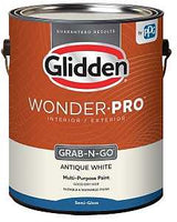 Glidden Wonder-Pro GLWP32AW/01 Interior/Exterior Paint, Semi-Gloss Sheen, Antique White, 1 gal, Pack of 4