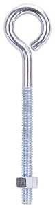 ProSource LR272 Eye Bolt, 6.4 mm Thread, Machine Thread, 2-3/8 in L Thread, 1 in Dia Eye, 146 lb Working Load, Steel, Pack of 20