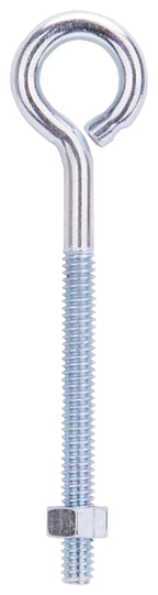 ProSource LR272 Eye Bolt, 6.4 mm Thread, Machine Thread, 2-3/8 in L Thread, 1 in Dia Eye, 146 lb Working Load, Steel, Pack of 20