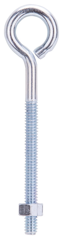 ProSource LR272 Eye Bolt, 6.4 mm Thread, Machine Thread, 2-3/8 in L Thread, 1 in Dia Eye, 146 lb Working Load, Steel, Pack of 20