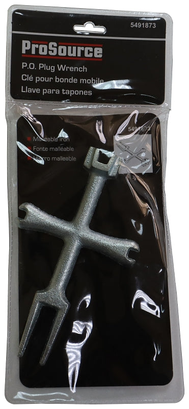 ProSource T148-3L Plug Wrench, 6 in L, Iron, Zinc Plated
